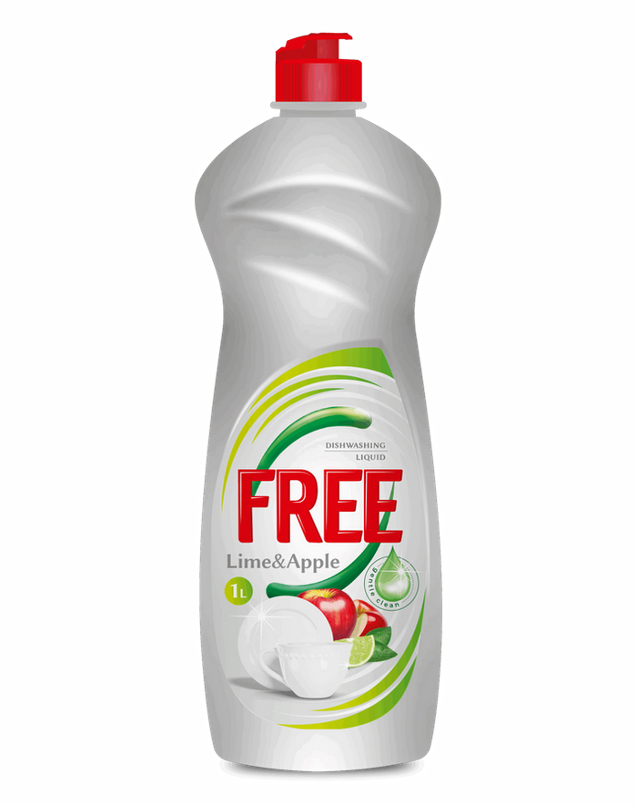 Free гель д/миття посуду 1л лайм та яблуко